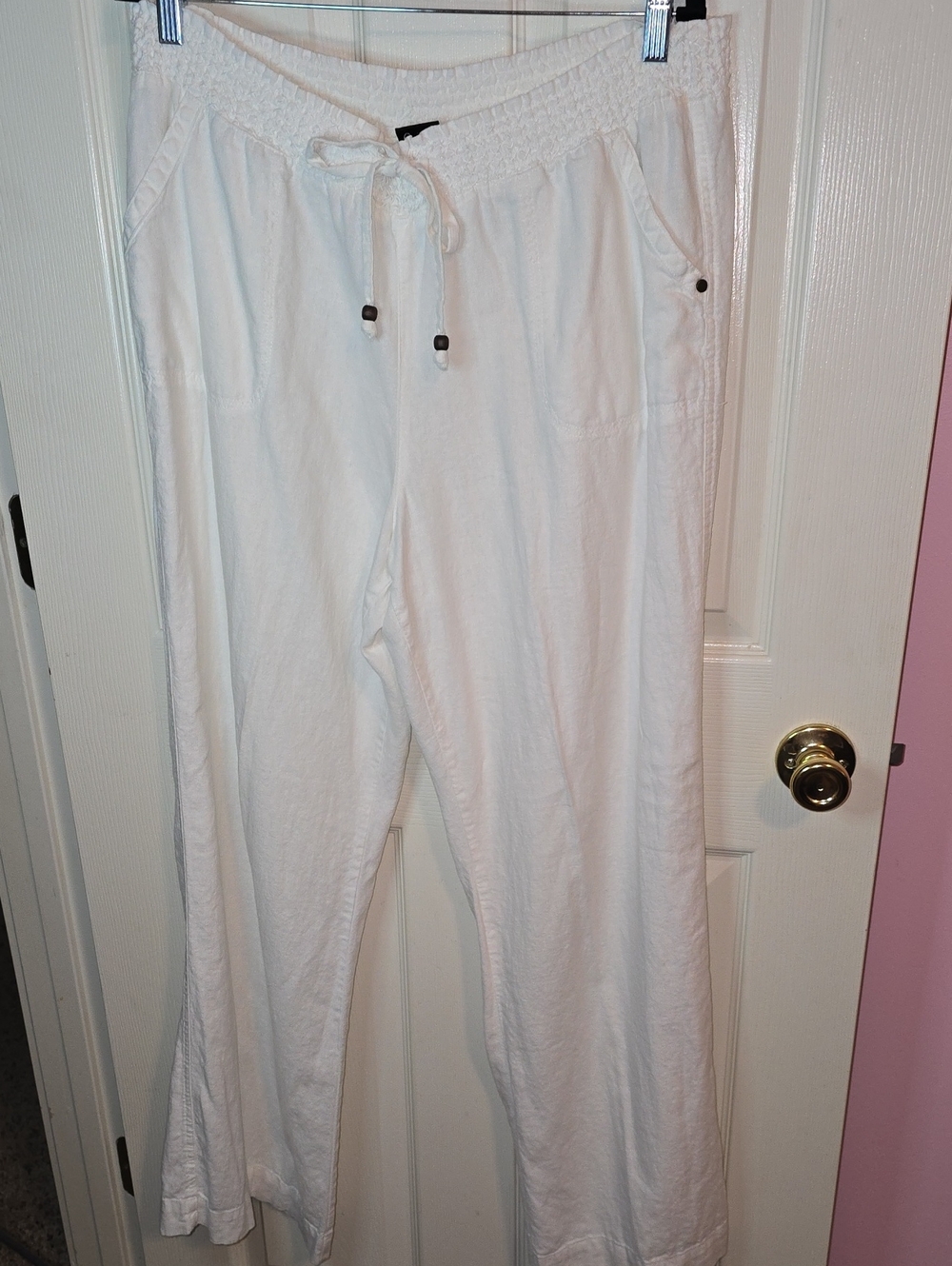 Versona White Drawstring Jogger‎ Pants